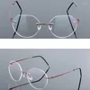 Sunglasses Frames TGCYEYO Beta-Ti Designer Brand Style Flexible Memory Metal Rimless Eyeglasses Frame For Oculos De Grau Glasses Optical