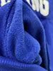 Felpe con cappuccio Lettera Floccaggio Felpa Donna 2023 Primavera Royal Blue Vintage Cotton Fleece Pulover Felpa con cappuccio Punk Wild Streetwear Top