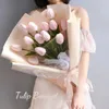 Dried Flowers 5PCS Tulip Artificial Real Touch Bouquet Fake Decoration for Wedding Supplies Home Decor Valentines 231030