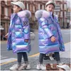 Down Coat Winter Jacket For Girls Waterproof Shiny Hooded Children Ytterkläder Kläder 5-14 år Tonårsbarn Parka Snowsuit 211025 DRO DHSGP