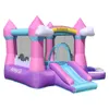 Playhouse inflável interior para meninas Bouncer House Indoor Kids Jumper Castle Slide Bouncy Outdoor Park Brinquedos Crianças brincam Fun Cloud Pink com Ball Pit Moonwalk