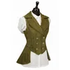 Women's Vests Woman's Vest Army Green Plaid Herringbone Tweed Business Waistcoat Tailored Collar Vintage OL Waistcoat for Wedding Vest 231031