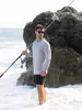 Lot de 2 hauts à manches longues pour hommes, UPF 50 +, Protection contre les éruptions cutanées, plongée, Protection UV, coupe ample, natation, séchage rapide, T-Shirt de sport de surf