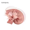 Hair Clips Barrettes Arrival Bridal Wedding Hair Fascinators Hat Veil With Feather Flower Hair Clips Women Party Married Race Headwear SYF31 231030