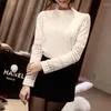 Blouses pour femmes été femmes mince fond à manches longues chemise blanche dentelle crochet fleur creux chemises décontractées Blouse