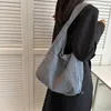 Sacos de escola grande lona ombro tote para mulheres tendência designer inverno saco lateral estilo casual shopper compras bolsas viagem