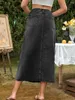 Gonne Donna Denim Retro lavato Ulzzang Vita alta Streetwear Vintage All-match Design Chic Studentessa a metà polpaccio