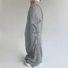Pantaloni da donna Pantaloni da jogging casual Pantaloni sportivi Y2K Tasche Moda Solid Grey Cargos Streetwear Pantaloni chic coreani anni '90