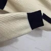 Cardigan tricot manteau femme monogramme broderie de couleur de couleur concepteur de couches haut à coude à manche longue cardigan à manches longues