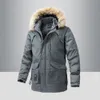 Parkas masculinas para baixo parkas quentes jaquetas para homens com capuz de pele com capuz roupas de moda de inverno plus size ao ar livre velo lind casacos 231030