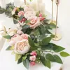 Dekorativa blommor 2st Artificial Flower Row Arrangement Set Pink Wedding Arch Backdrop Wall Decor Hanging Corner Triangle Floral