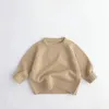 Pullover 39C Children Sweater Autumn Winter All Match Boy's Knitted Retro Shoulder Jacket Loose Cotton 231030