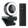 Webcam H200 QHD 2K 30FPS, télécommande, caméra Web USB avec lumière de remplissage pour enregistrement vidéo en Streaming en direct