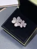 Lyxsmycken för kvinnor Vanly Cleefly Clover Ring Diamond Rings Bröllopsringar av kvinna MAN ÄLSKAR RING GULL SILVERY KROME HJÄRT RING VALENTINES Mödrar Dag gåva