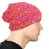 Bérets Orange et rose léopard taches imprimer casquettes Hip Hop adulte extérieur Skullies bonnets chapeau printemps chaud double usage Bonnet tricot chapeaux