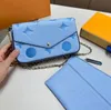 Luksusowe multi feliciie pochette kobiet torby łańcuchowe moda Wysokiej jakości wytłaczanie kwiat Krótki portfel Wysoka jakość karty torba crossbody