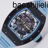 Designer Men tittar på Richrdsmilers Mechanical Movement Tourbillon RM030 Argentine Blue Black Carbon Date Dynamic Storage Mensw Atcha Utomaticm Achinerys WISSF