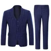 Men's Suits Plaid 3 Pieces Wedding Suit Notch Lapel Jacket Waistcoat Trousers
