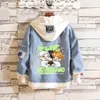 S-4xl anime Obiecany Neverland Ray Emma Cosplay Hoodiessweatshirts Mężczyźni Kobiety Para kreskówka z kapturem dżinsowy płaszcz C66M260