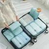 Storage Bags 7 Pcs Pure-Color Travel Luggage Organiser Large Capacity Finishing Bag For Outdoor