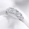 Bröllopsringar smyoue 18k pläterade 36ct alla moissanite för kvinnor 5 stenar mousserande diamantband s925 sterling silver smycken gra 230229q