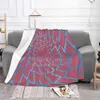 Blankets Untitled Selling Custom Print Flannel Soft Blanket Abstract Geometric Op Art Blue Pink