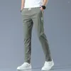 Pantaloni da uomo Pantaloni a gamba dritta da uomo Slim Fit con coulisse Streetwear Casual elastico in vita inclinato