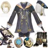 Costume Parrucca Set completo Abiti Genshin Impact Fontaine Freminet Scarpe Cosplay Stivali Costumi per feste