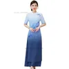 Ropa étnica 2023 Vietnam Aodai vestido mujeres nacional gradiente color pantalones conjunto flor impresión qipao banquete chino vestido de noche