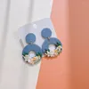 Orecchini pendenti geometrici in argilla polimerica fatti a mano per donne ragazze moda fiori orecchino accessorio di gioielli natalizi