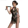 2023 Hot Koop Kant Uitgesneden Cheongsam Verleiding Perspectief Backless Lingerie Womens Sexy Romantische Ondergoed Voor Vrouwen