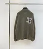 Ny AOP Jacquard -brev stickad tröja under hösten / vintern 2024Acquard Knitting Machine E Custom JnLarged Detail Crew Neck Cotton 7S67