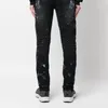 Designer American PURPL High Street Ripped Distressed Trendy Sticken Paar Schwarze Jeans Denim Hosen