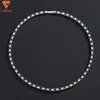 Hot Selling Iced Out 4mm White and Black Diamond Moissanite Tennis Chain Halsband Kvinnor Män guldpläterade Hip Hop -smycken