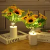 Luci notturne LED da tavolo Luce bonsai Mini lampada da tavolo per albero di Natale Lavanda Rosa Girasole Comodino Camera decorativa Fata notturna