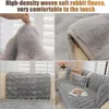 Chair Covers Winter Thickening Plush Sofa Cover Warm Cushions Leather L Shape Backrest Armrests Non-Slip Living Room Couch