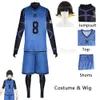 Blue Lock Anime Cosplay Kostüm Bachira Meguru Fußball Fußball Training Uniform Jersey Sportswear Halloween Kleidung Männer Frauen