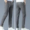 Pantaloni da uomo Pantaloni a gamba dritta da uomo Slim Fit con coulisse Streetwear Casual elastico in vita inclinato