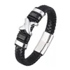 Trendy Style Leather Bracelet Men Black Braided Bracelets Male Jewelry Party Gift Stainless Steel Magnetic Clasp Bangles BB0963 Ch208z