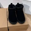 Mini Platform Boot Designer Woman Winter Australia Snow Boots Thick Bottom Real Leather Warm Fluffy Booties With Pälsstorlek 35-40