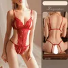 Sfy2021 Wholesale Ladies Lace Hollow Out Bodysuit Backless Expose Breast Bandage Lingerie Womens Sexy Underwear Silk Costumes