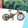 Pocket Watches Unisex Bicycle Pendant Necklace Quartz Watch Keychain Key Ring Holder Desktop Decor Fashion Male Birthday Gifts