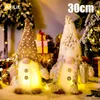 Juldekorationer Glowing Gnome Christmas Faceless Doll 30cm Tree Decorations 2024 Night Light Xmas Gift Navidad Year Home Decor 231031