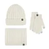 Boll Caps Women's Autumn and Winter Woolen Hat Set Outdoor Warmth Thicked H Scarf Glove Three Piece Handskar Kvinnor