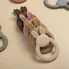 Tänder leksaker 1 st mat klass baby silikon teether leksak tecknad kanin rabbisande tandring ring bpa gratis född hälsa molar tuggtillbehör 231031