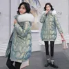 Vrouwen Down Glanzend En Kleurrijk Halflange Jas Vrouwen Winter 2023 Parka Koreaanse Mode Losse Dikke Katoenen Vrouwelijke Tyjtjy