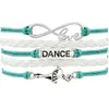 Bracelets porte-bonheur Danseur Ballet Chaussures Coeur Infini Amour Bijoux Faits À La Main Femmes Hommes Cadeau Drop2331