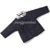 Nieuwe mode-ontwerper baby meisje katoenen jas kinderjas winterkoude bestendige kinderkleding effen kleur revers jas streep decor