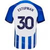 Mens FC 7 MARÇO Futebol Jerseys 9 JOAO PEDRO 13 GROSS 30 ESTUPINAN 11 GILMOUR 28 FERGUSON 22 MITOMA Camisa de Futebol Kits Team Club 23-2024 Puro Algodão Respirável BuLaiDun