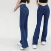 Pantaloni attivi per il tempo libero a vita alta Hip Lift Donna Sport Denim svasato Fitness Yoga Jean Legging Abbigliamento da allenamento Pantaloni da palestra